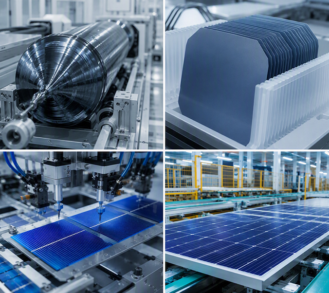 Solar Ingot, Wafer, Cell and Module Manufacturing